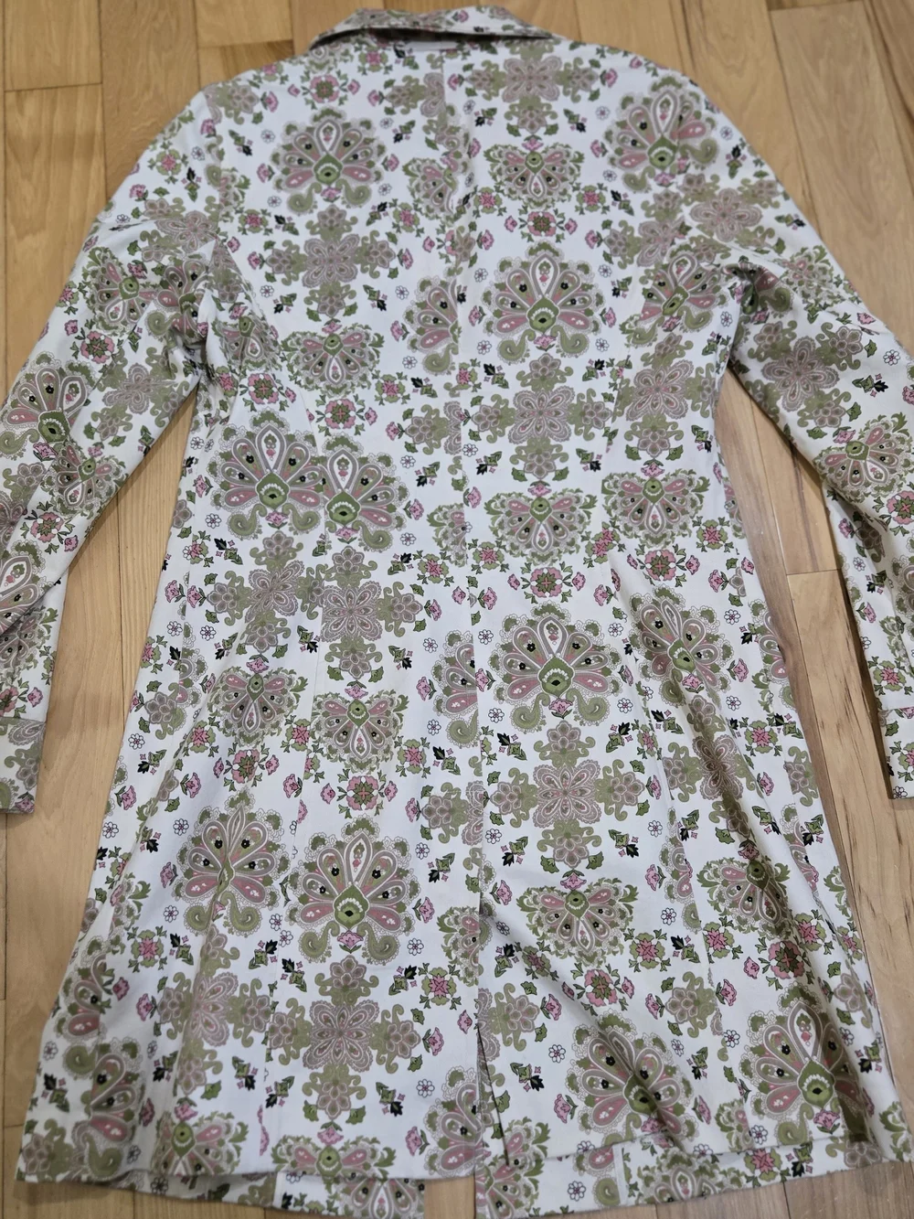 Vtg Nicole Miller Floral Paisley Trench Coat